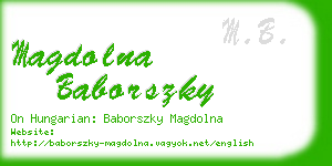 magdolna baborszky business card